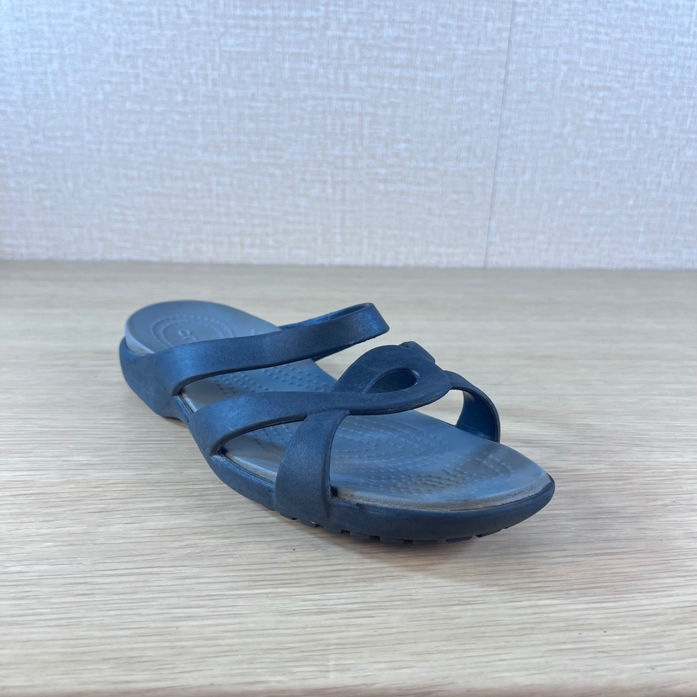 Crocs Black Double Strap Comfort Sandals Women's 7 Lightweight Casual Slides